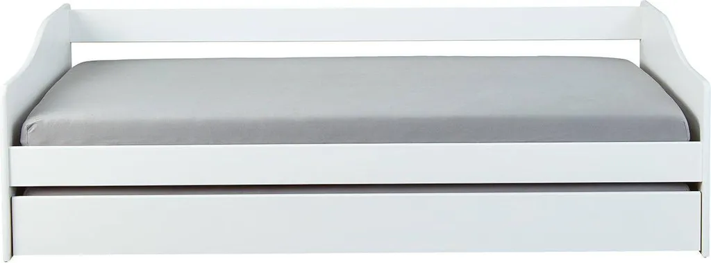 Lit une Place Blanc Granze avec Sommier relevable et Grand Coffre