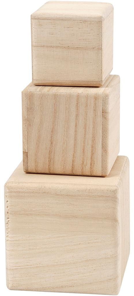 Creativ Company CC Cubo di legno, set di 3 pezzi Immagine del prodotto 