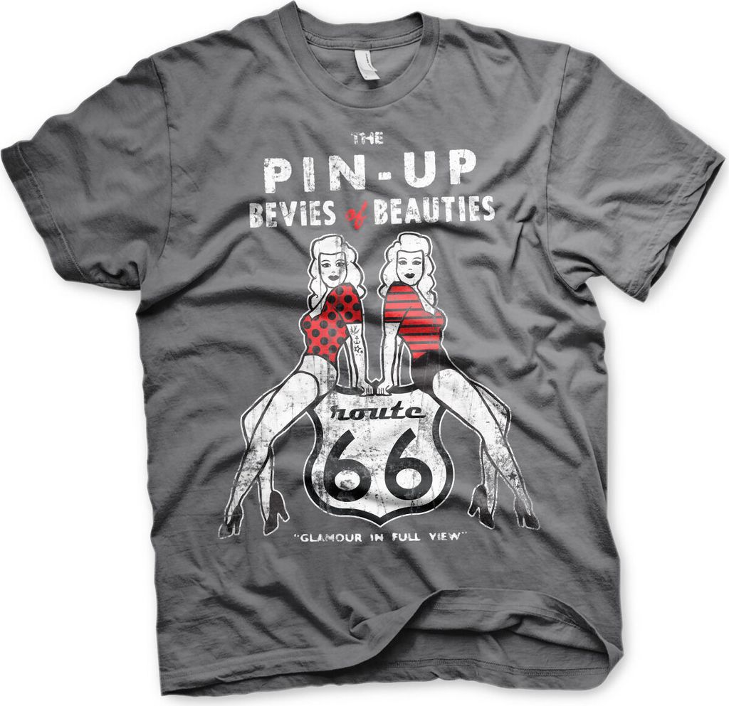 Route 66 Pin-Ups T-Shirt - Medium - DarkGrey
