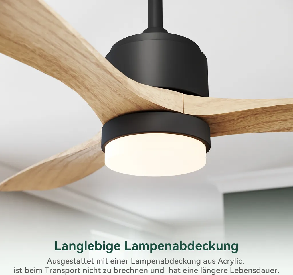 SONNI Ventilateur de plafond avec éclairage et télécommande 132 cm - 8