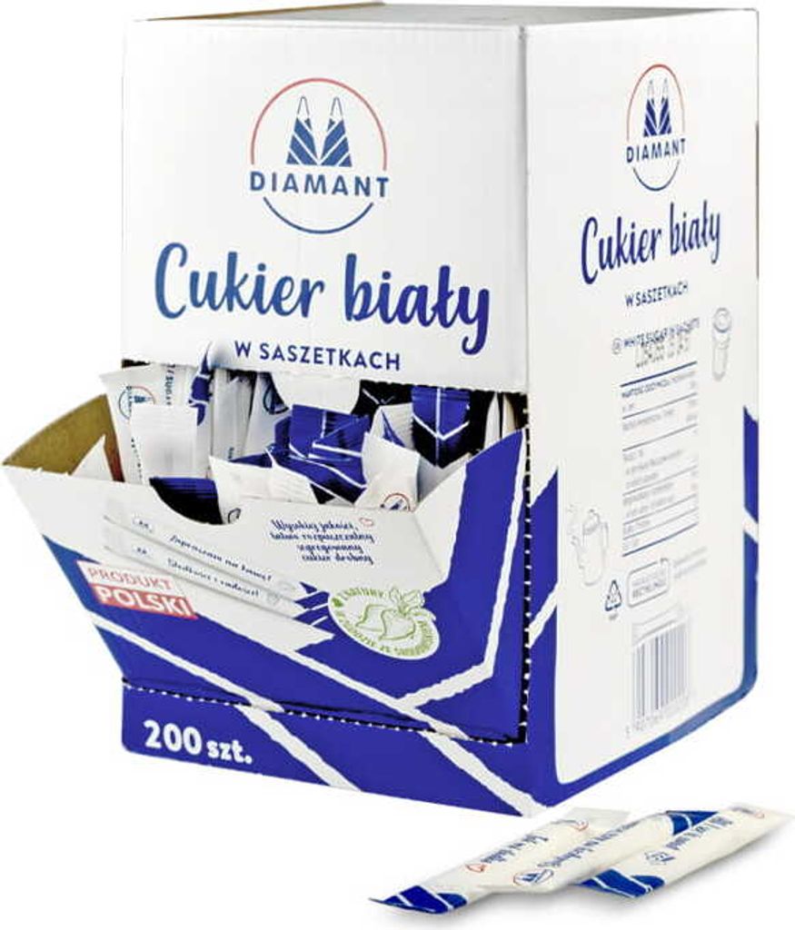 Diamant Cukier biały w saszetkach 1 kg (200 sztuk) x 2 Zdjęcie produktu 