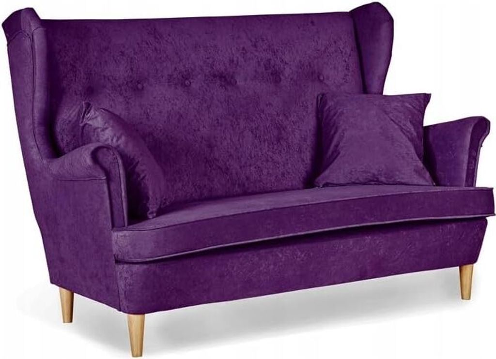 Family Meble Sofa Ari 2-Sitzer Sofa Couch Zierpolsterung Freistehendes Lounge Sofa Bequem zum Entspannen Für Wohnzimmer Wartezimmer Büro (MKR 23)