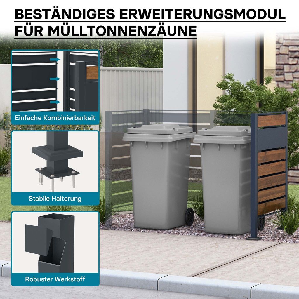 Nástavec na oplocení odpadkových košů Wiltec z oceli ve Obrázek produktu 3
