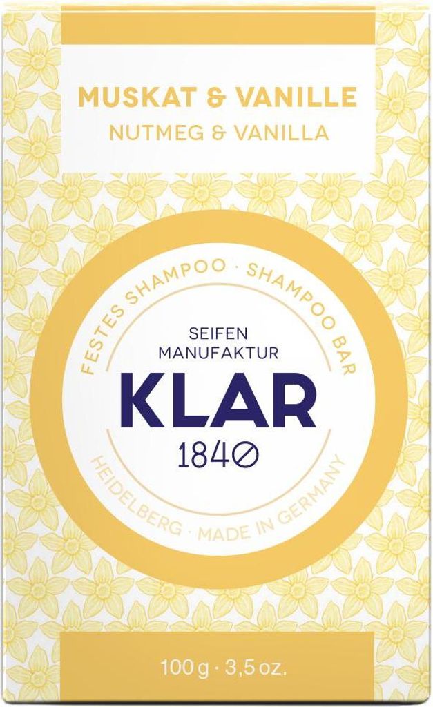 Klar Seifen festes Shampoo Muskat&Vanille 100g (für normales Haar)