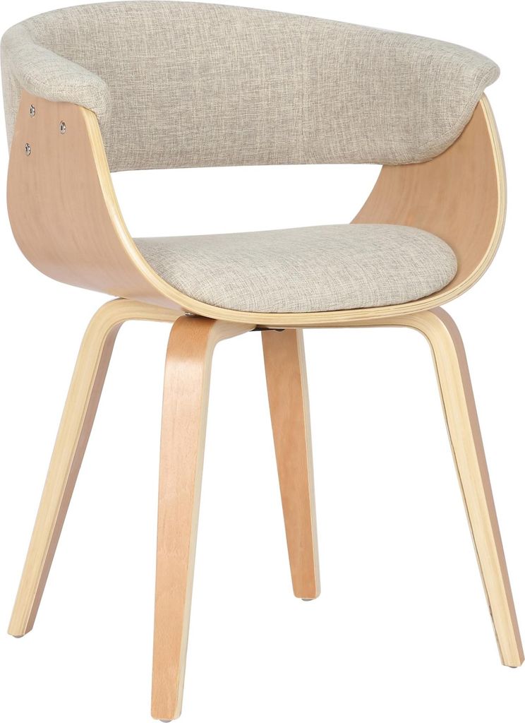 CLP Esszimmerstuhl 150 kg belastbar Holzgestell, modernes Design, gepolsterte Stühle creme Gestell Farbe natur