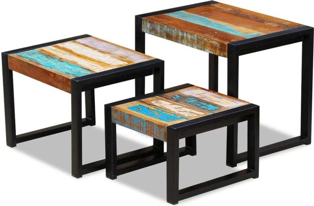 3-tlg. Satztisch-Set Altholz