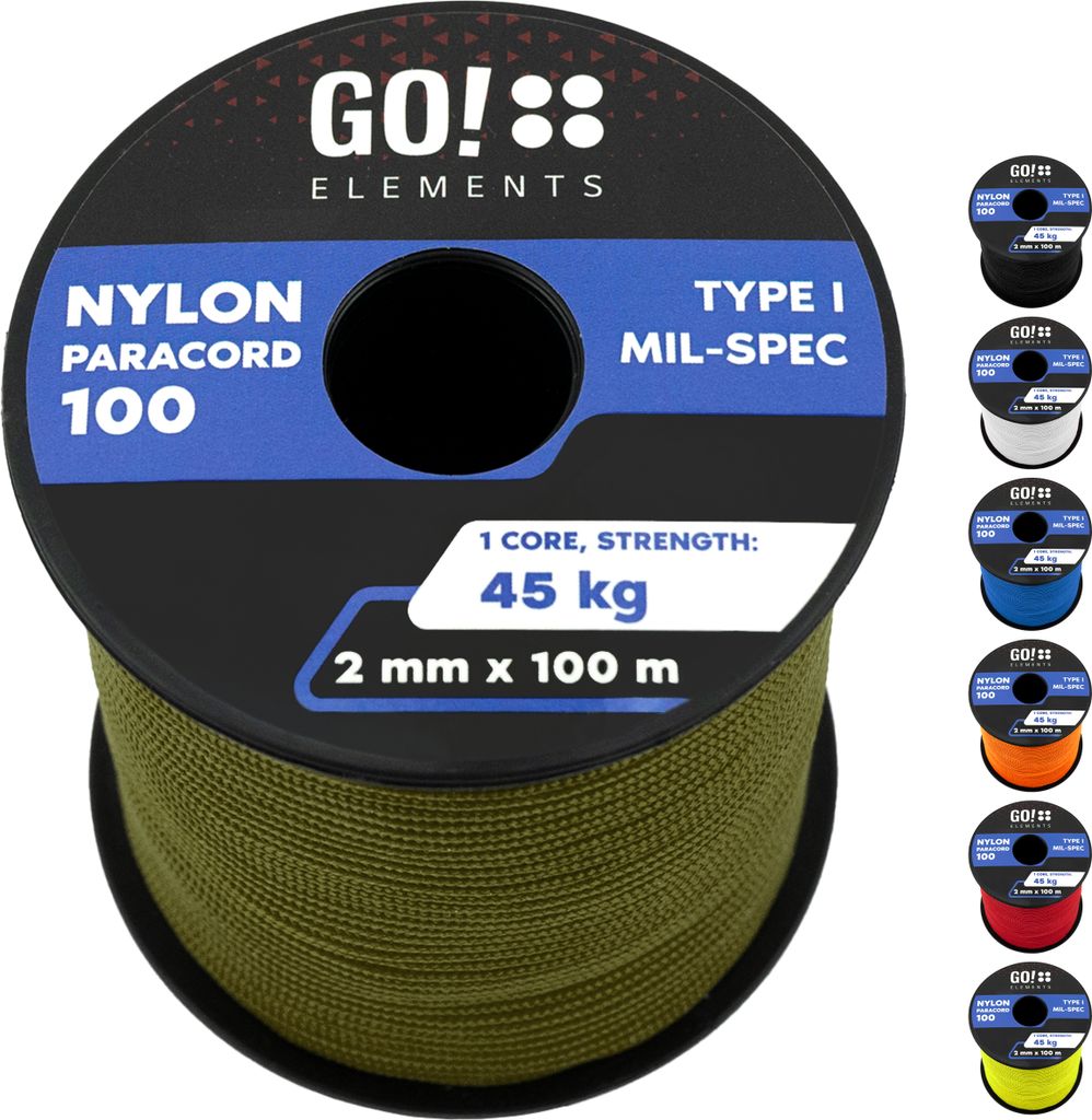 GO!elements 100m Paracord 2mm Seil aus reißfester Produktbild 