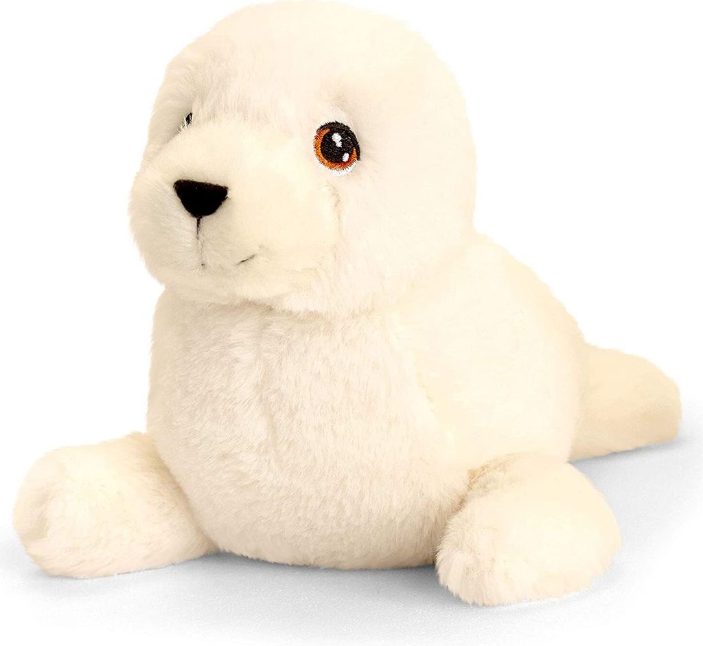 Keeleco SE6176 Plüschtier Seehund, ca. 25 cm, aus recycelten Materialien, Augen aufgestickt aus Baumwolle