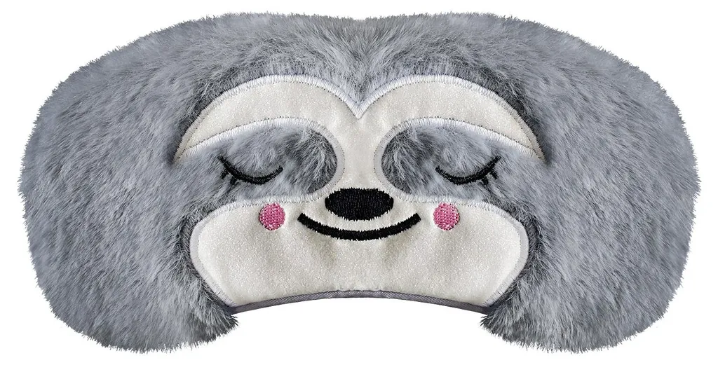 Masque pour les yeux spécial sieste et avion en peluche paresseux gris