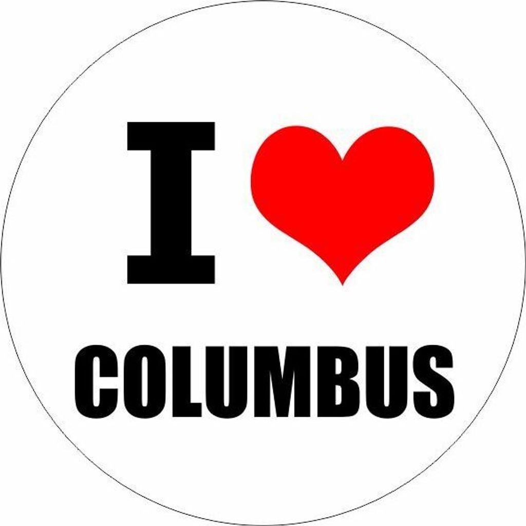Kiwistar - Autoaufkleber - 5x5 cm - außen klebend - I love Columbus Ohio für Auto, Laptop, Fahrrad, LKW, Motorrad Aufkleber mehrfarbig Sticker Decal