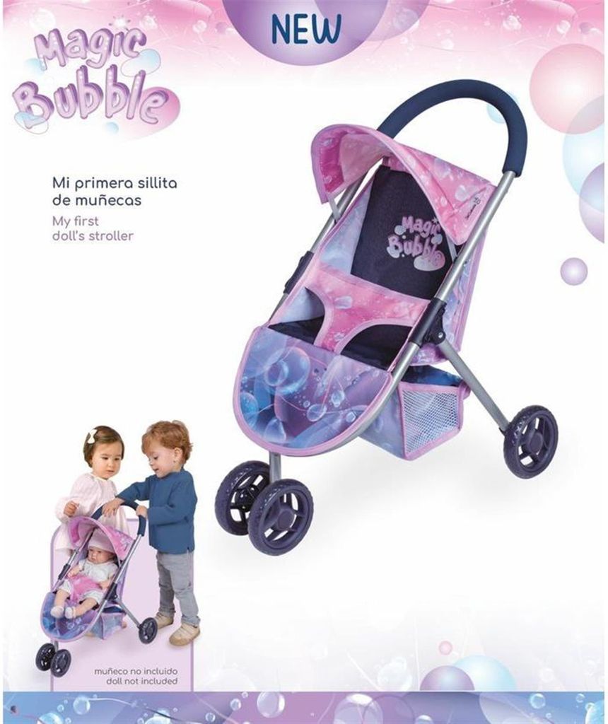 DeCuevas 90276 Sportwagen für Puppen, dreirädrig, Magic Bubble 2024 - 55 cm