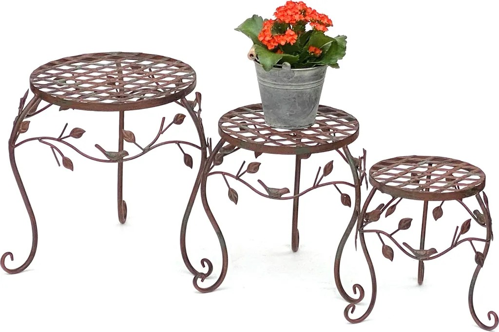 Support de Fleurs Stable en Métal pour Pots Lourds - Ensemble de 3 Prix