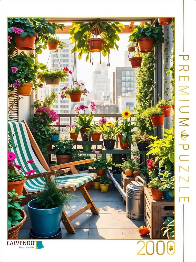CALVENDO Puzzle Sommer auf dem Balkon | 2000 Teile Lege-Größe 90x67cm Foto-Puzzle für glückliche Stunden