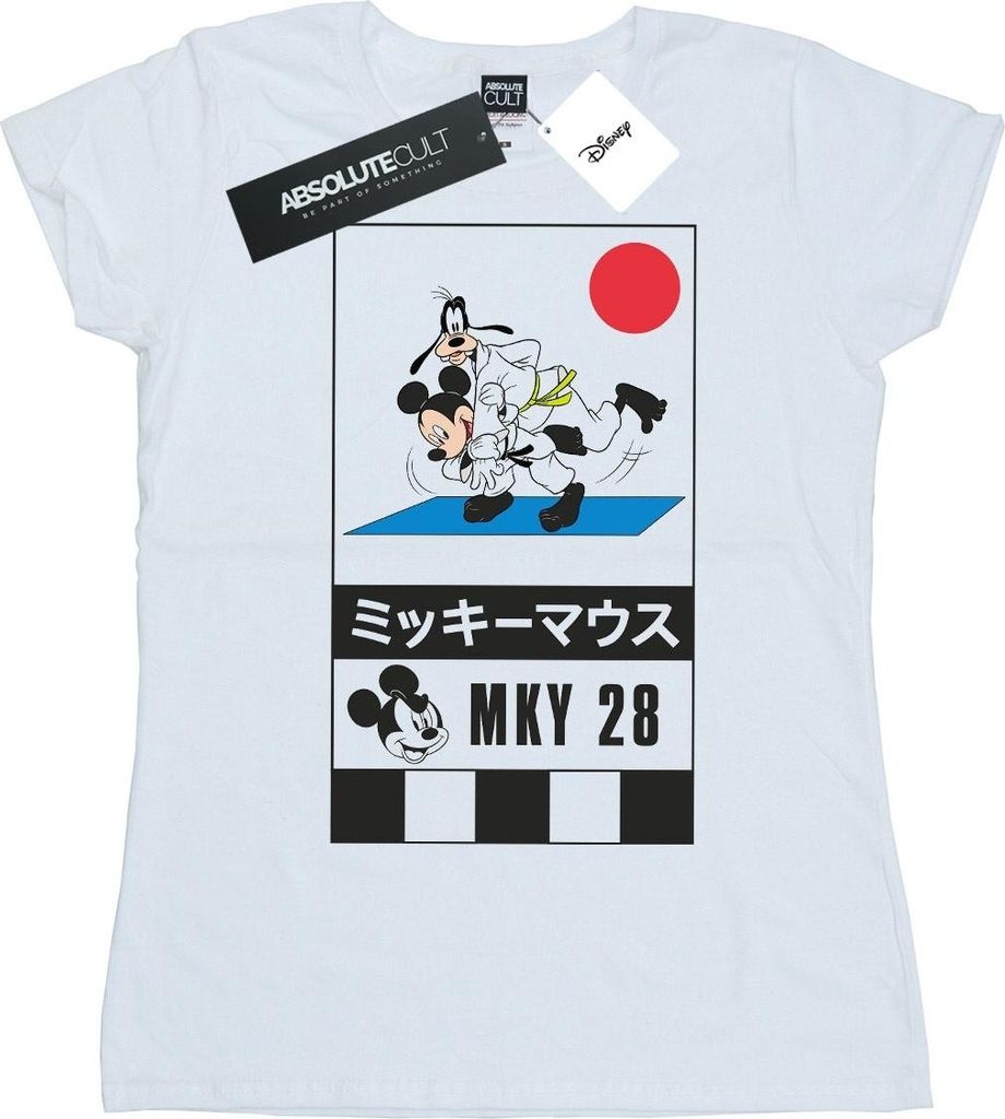 Disney - "Mickey And Goofy Karate" T-Shirt für Damen BI48727 (XXL) (Weiß)
