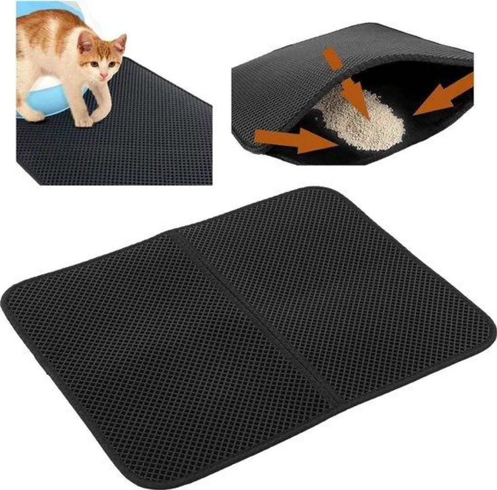 Tapis de litière noir antidérapant et imperméable taille moyenne