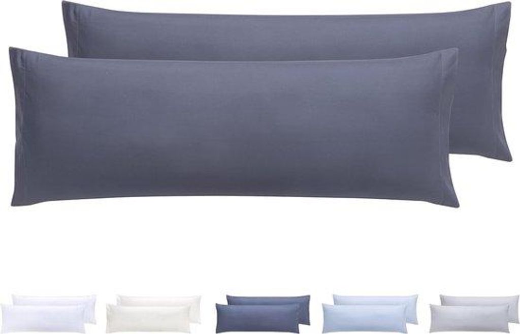 Famanu Kissenbezüge Set, Mikrofaser, extra weich, hypoallergen - dunkelgrau, 90 x 40 cm