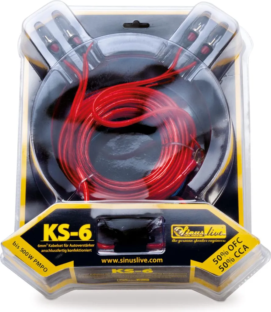 Kit de câbles Sinus Live KS-6 pour amplificateur de voiture avec fusible