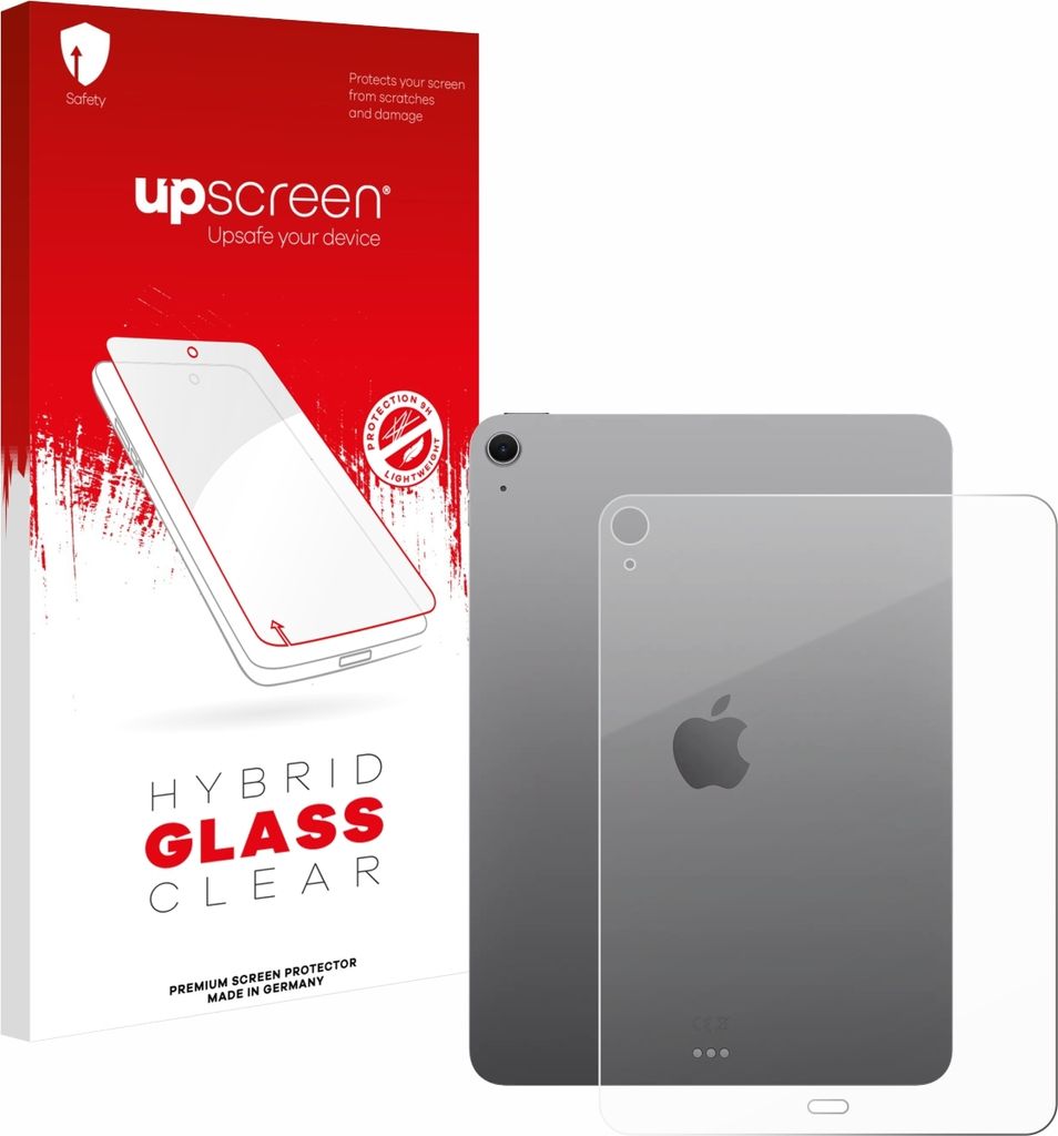 upscreen Schutzglas für Apple iPad Air 11" M3 2025 (Rückseite) Schutzfolie Panzer Folie Glas Display Schutz klar
