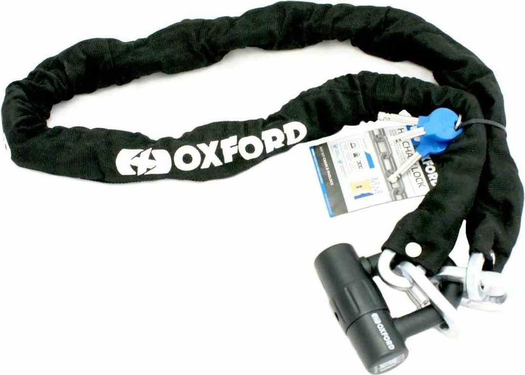 Oxford Retain Block Hd Chain Lock 1,5 Metres Long With Clamp, 14Mm Eye Diameter