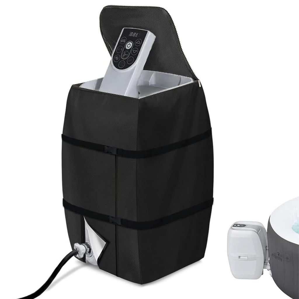 Schutzhülle für Whirlpool-Heizgerät – wetterfest & langlebig, für Outdoor-SPA-Heizungen, Polyester, schwarz, 43x38x54 cm