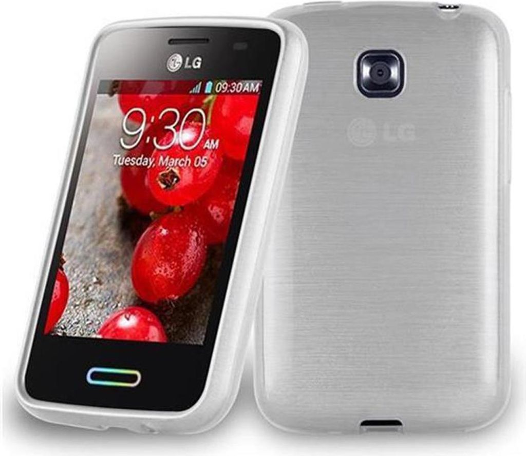 Cadorabo Hülle für LG L3 II (2. SIM) Schutz Hülle in Silber Schutzhülle TPU Silikon Etui Case Cover
