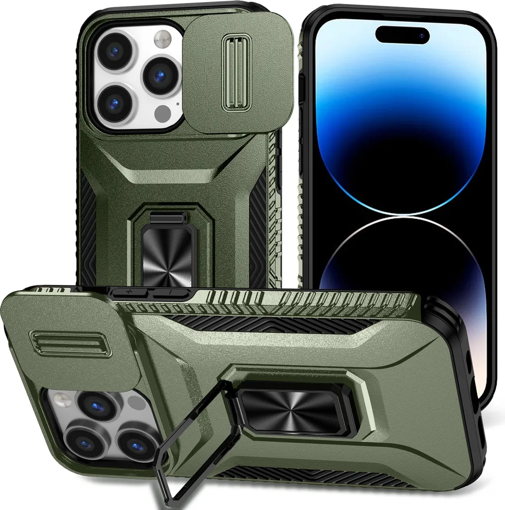 Cover iPhone 14 Pro Antiurto Militare Verde: Protezione Totale Outdoor