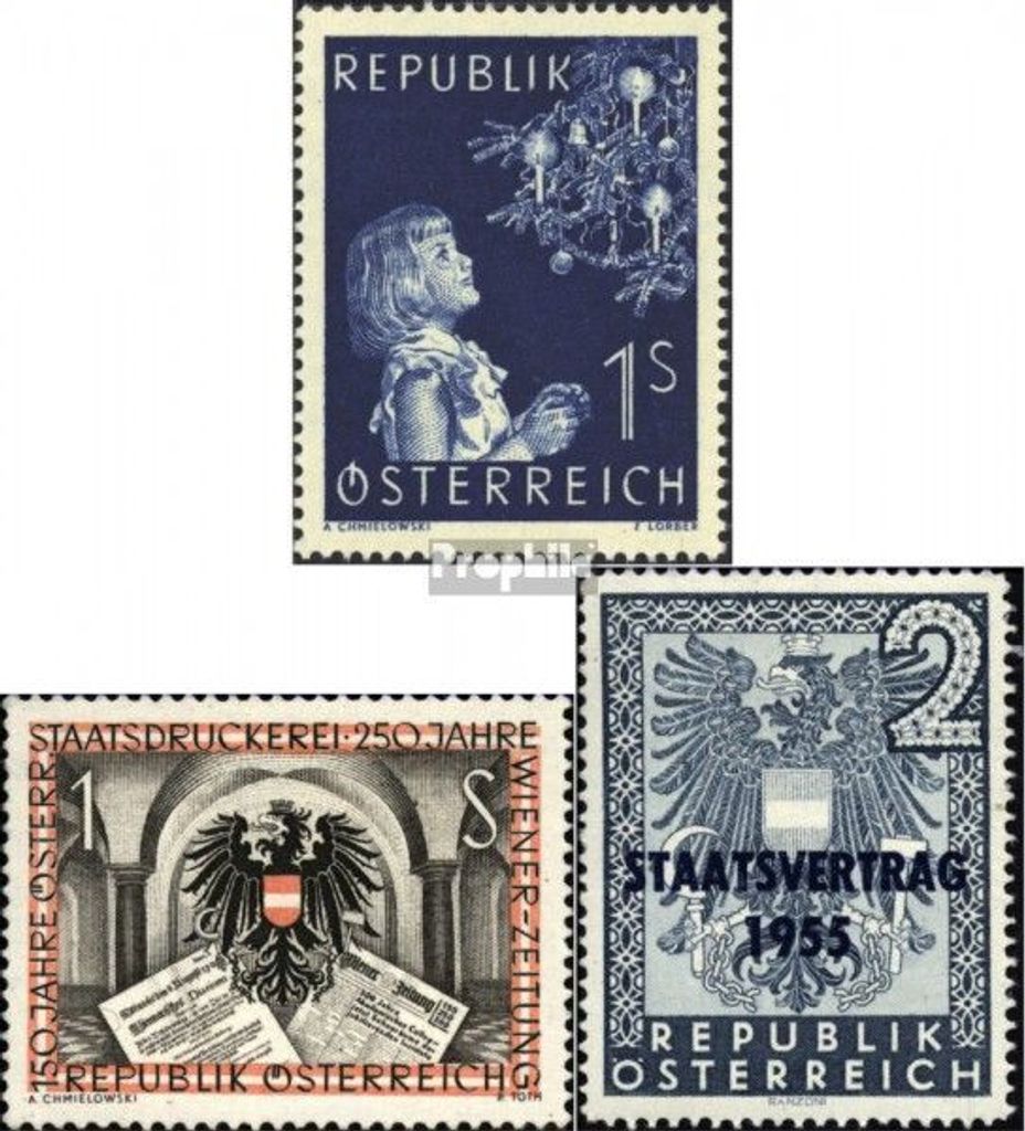 Briefmarken Österreich 1954 Mi 1009,1011,1017 (kompl.Ausg.) Produktbild 