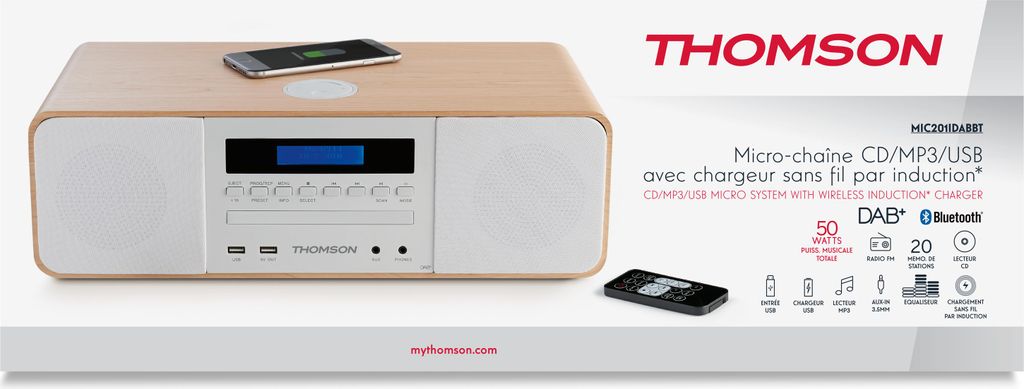 Thomson MIC201IDABBT Microsistema con stazione di ricarica Immagine del prodotto 