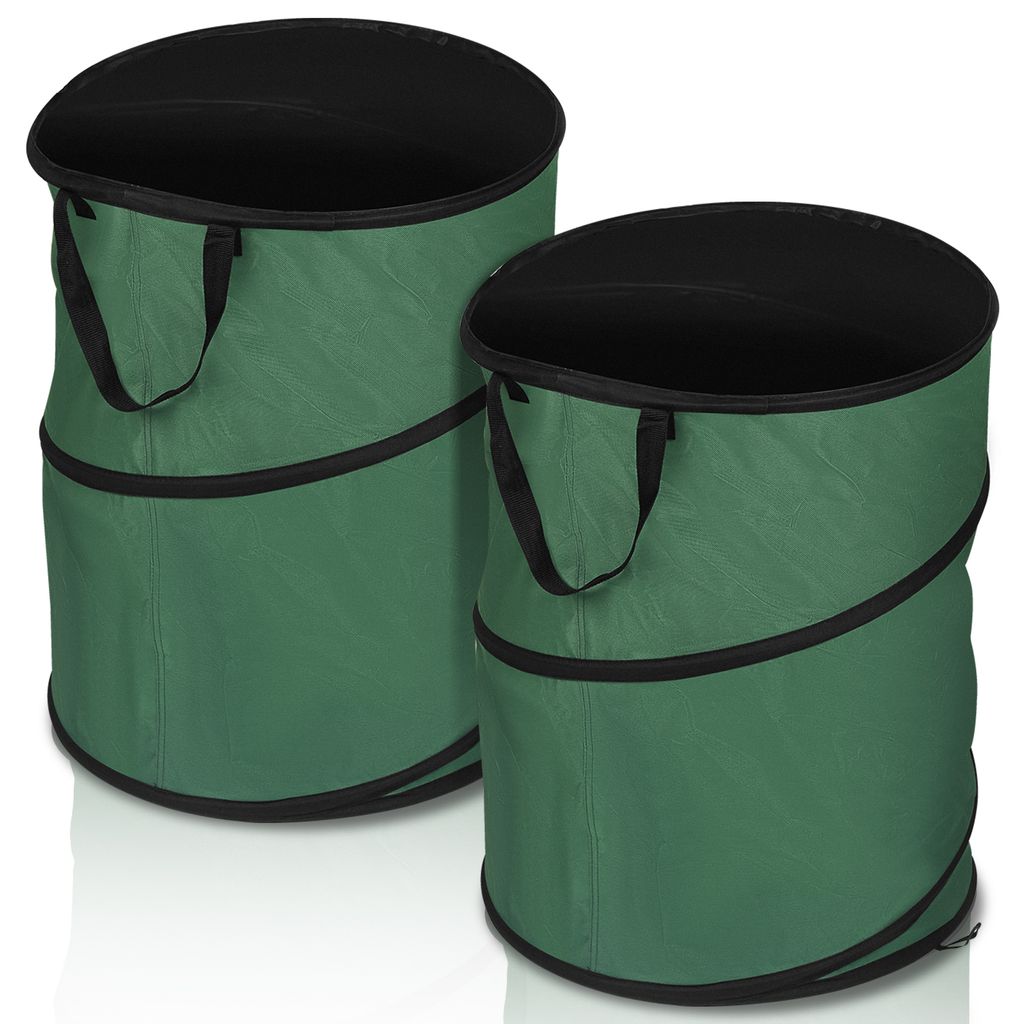 2X Gartensack 170L Pop Up Laubsack Gartenabfallsack XXL Garten Tasche Rasensack mit Griffen Reißfest Wiederverwendbar