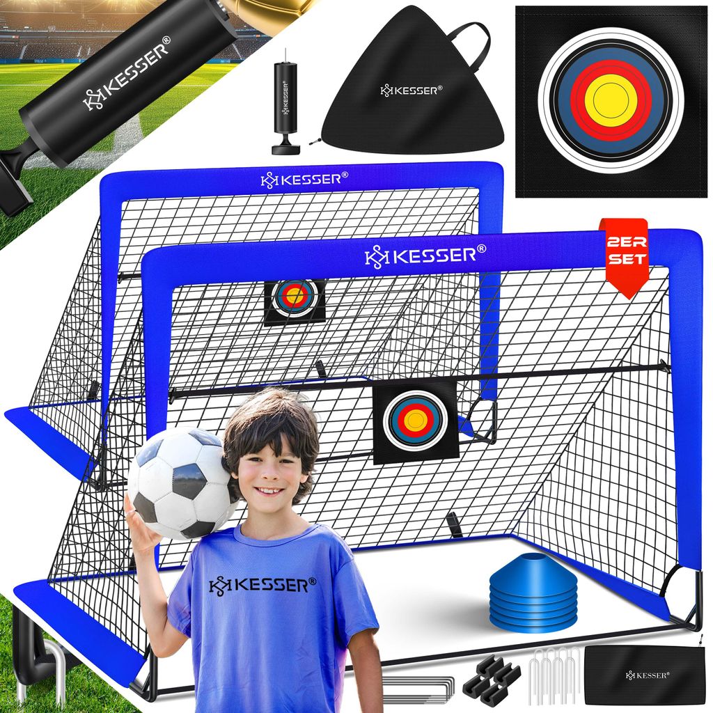 KESSER® Fussballtor 2er Set, Antirutsch, inkl. Hütchen, Produktbild 
