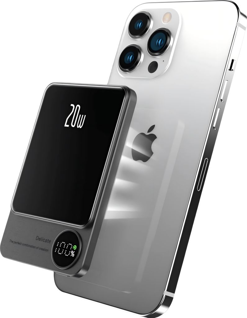 Magnetische Powerbank, 5000mAh 15W tragbares Ladegerät mit Produktbild 1