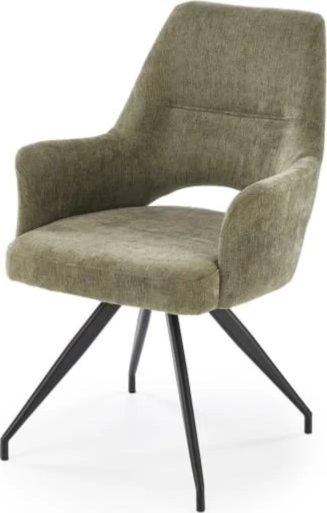 Chaise en velours olive K542 confortable au design scandinave