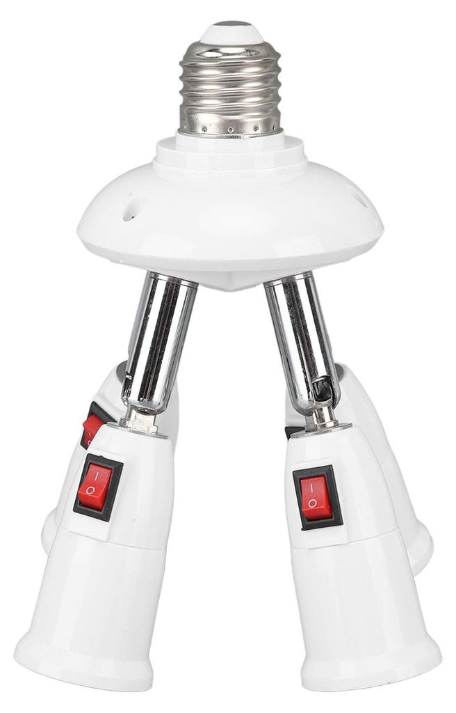 4-in-1 E27 Lampenfassung mit Schalter, 360° drehbar, hitzebeständig