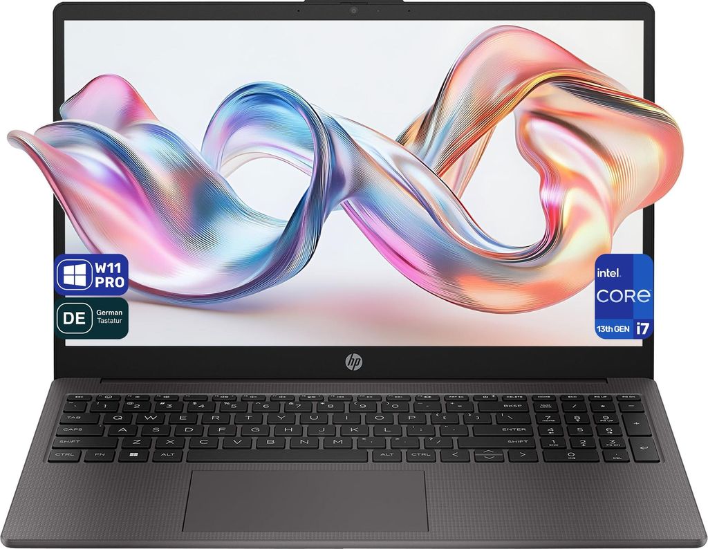 HP 250 G10 Business Laptop, i7-1355U, 15.6" FHD (1920x1080) IPS, Deutsches Tastatur-Layout, Windows 11 Pro, 32 GB RAM | 2 TB SSD