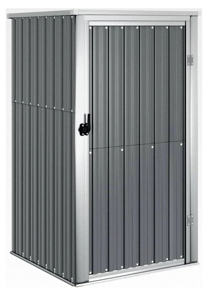 Gartenhaus Geräteschuppen Grau 88x89x161cm Verzinkter Stahl