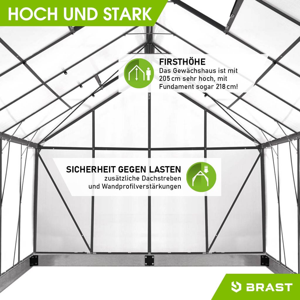 BRAST Gewächshaus Aluminium mit Fundament Kaufland.de