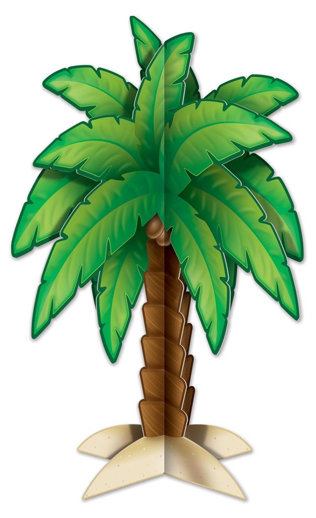 DIY 3D Tischaufsteller Palme 30 cm aus Pappe - Einheitsgröße