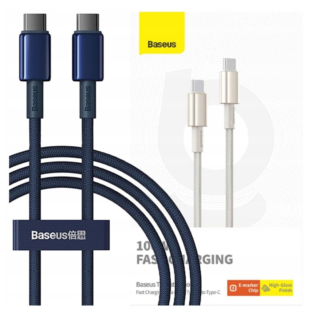 Cavo Usb-C Do Usb-C Baseus Tungsteno Oro, 100W, 1M Immagine del prodotto 