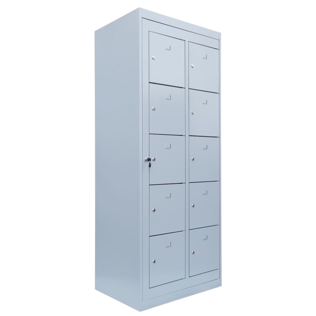 Verteilerschrank 10Fächer Wäscheverteilerschrank Personalschrank Lichtgrau526250