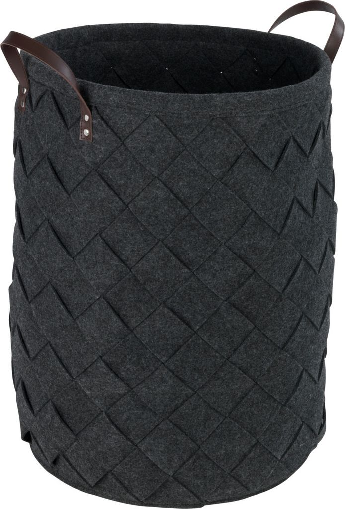 WENKO Wäsche Korb TROVO 75 L Sammler Box Sack Sortierer Anthrazit Bad Gäste WC