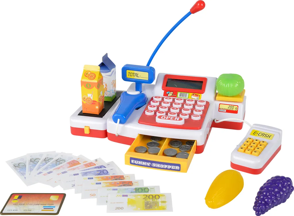 Caisse de supermarché interactive avec scanner laser et écran digital
