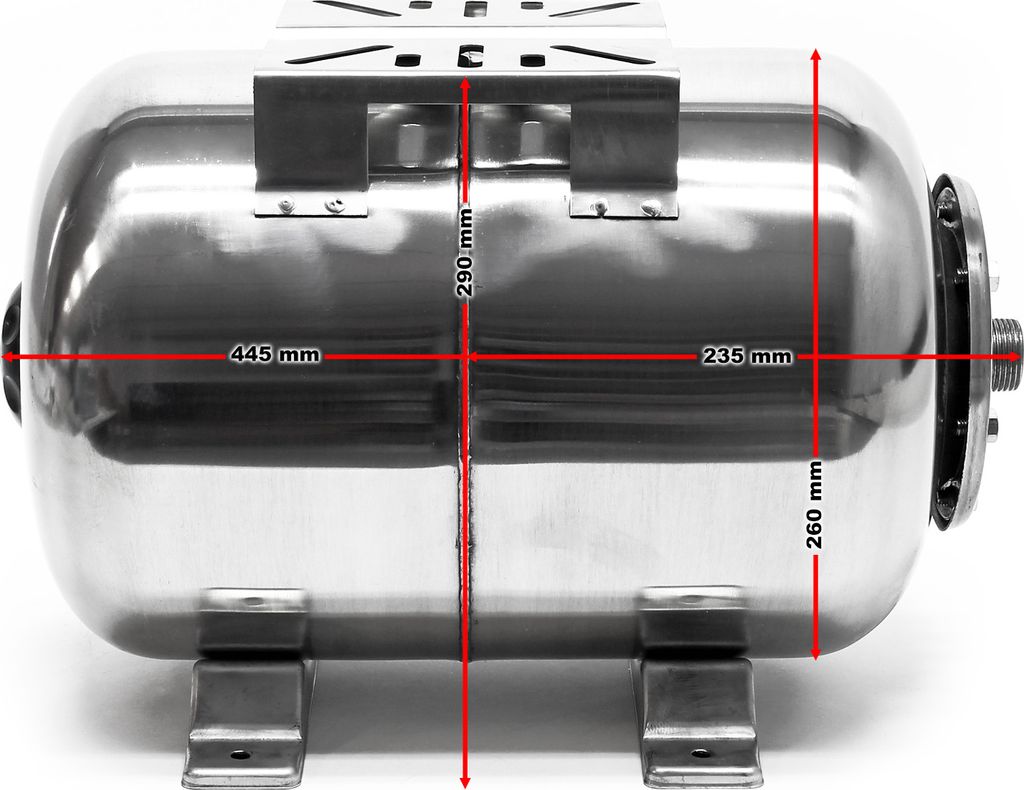 Wiltec Edelstahl Ausdehnungsgefäß 24 Liter, Membrankessel Produktbild 8