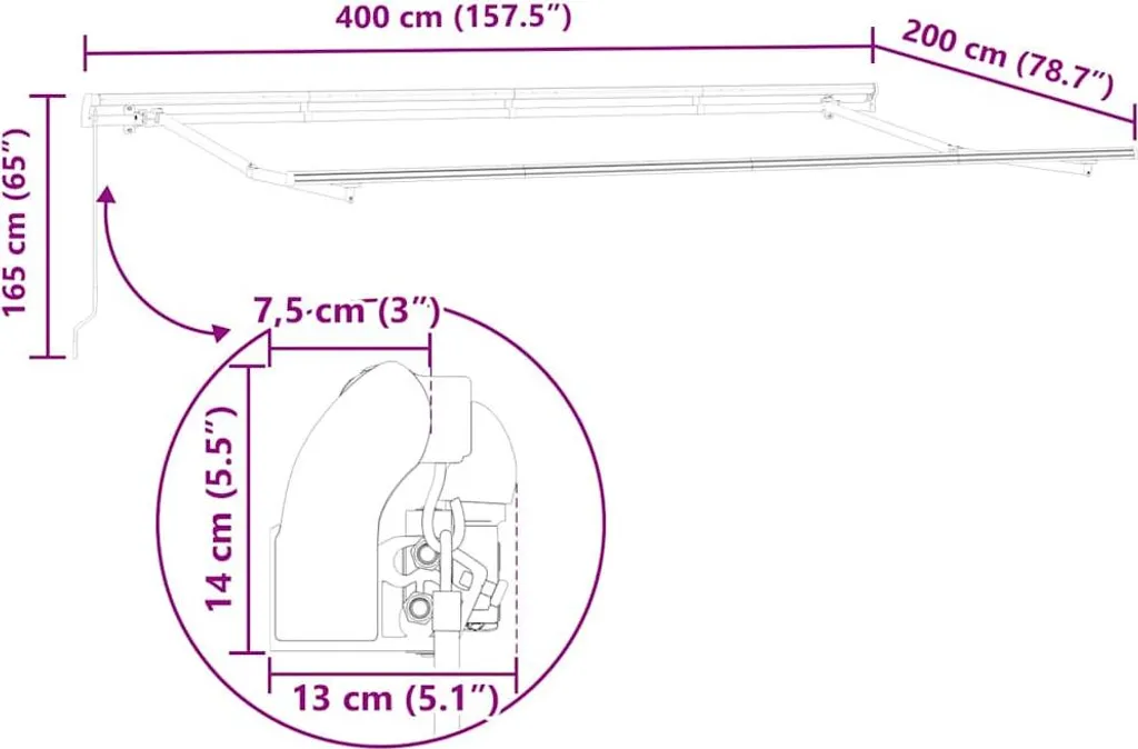 Châssis de store 4x2m anthracite en métal pour remplacer une armature usée - 10