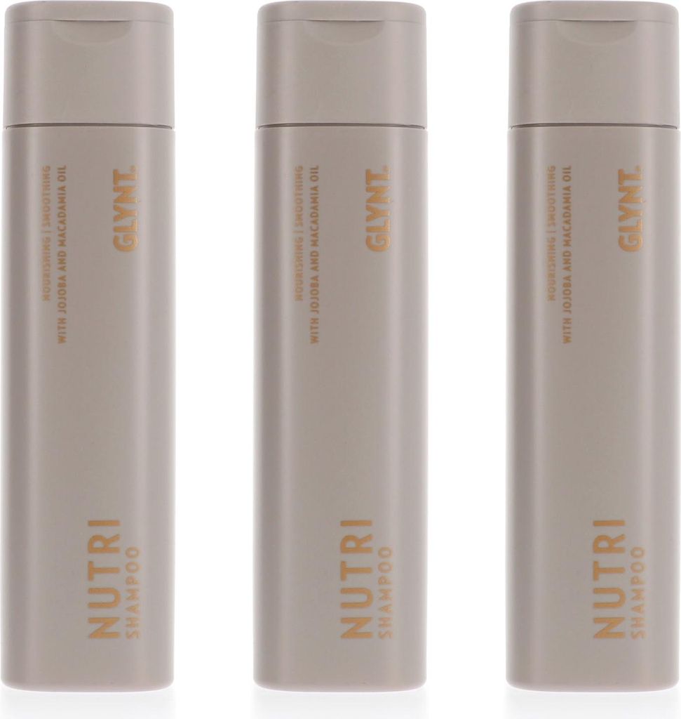 GLYNT Nutri 3 x 250 ml Shampoo für trockenes Haar Glanz & Geschmeidigkeit Set