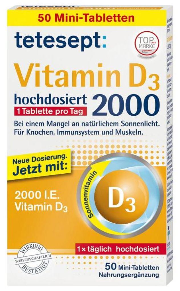 tetesept 2000 I.E. Vitamin D3 Tabletten, 50 St. Tabletten
