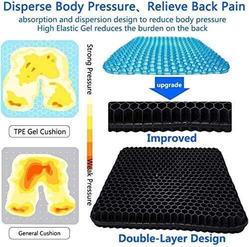 Gel Sitzkissen, Orthopädisches Sitzkissen, Gelkissen mit Produktbild 3