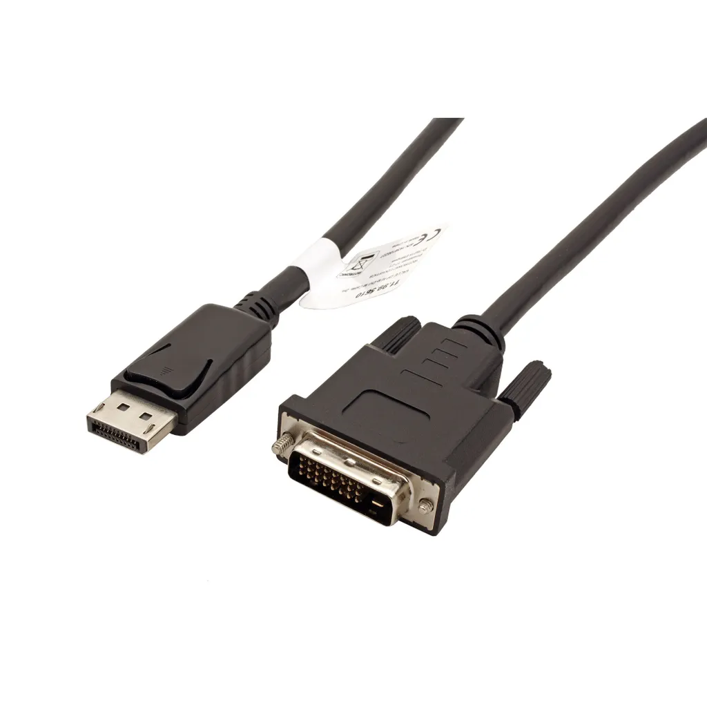 Câble DP vers DVI-D 5m VALUE Noir avec Connecteurs Mâles Renforcés - 4