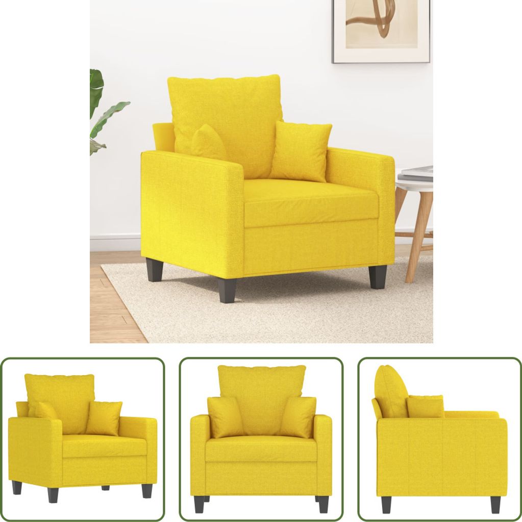 The Living Store Sessel Hellgelb 60 cm Stoff