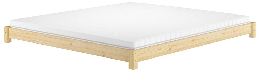 Niedriges Bodenbett Ehebett Vollholzbett in Kingsize Produktbild 