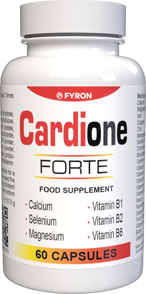 Cardione Forte - 60 Kapseln hochdosiert - Original Rezept aus der Schweiz - Vegan & Pflanzlich mit 22 Vitaminen & Mineralien - 1er Pack